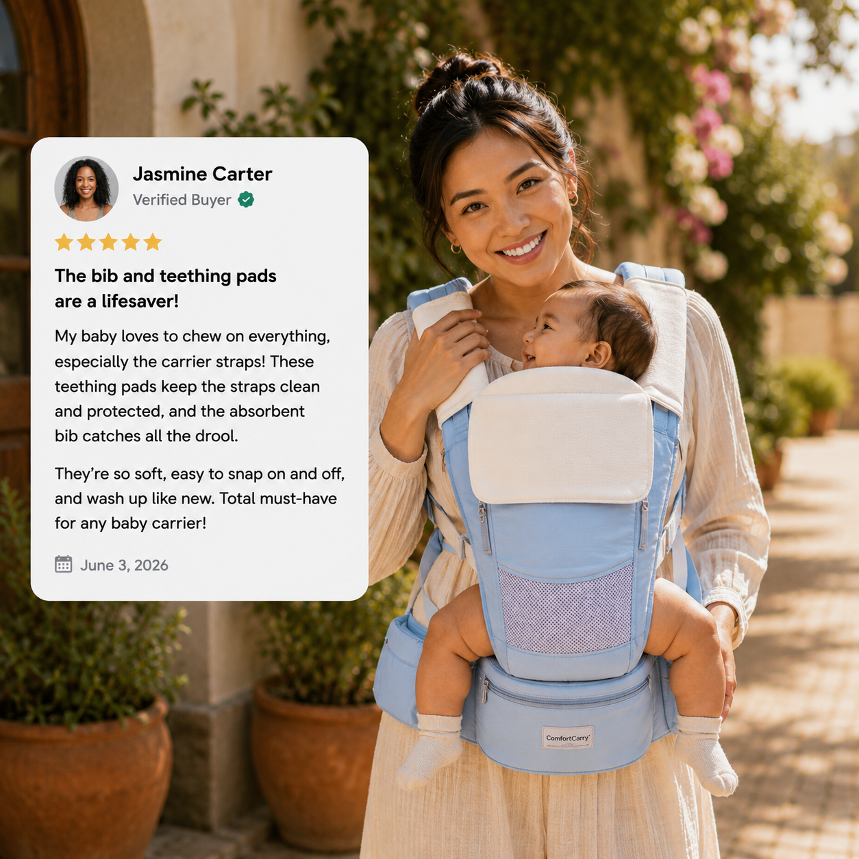 ComfortCarry™ Drool & Teething Pads